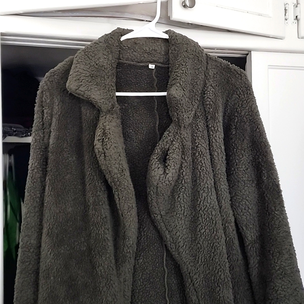 Long olive green coat
